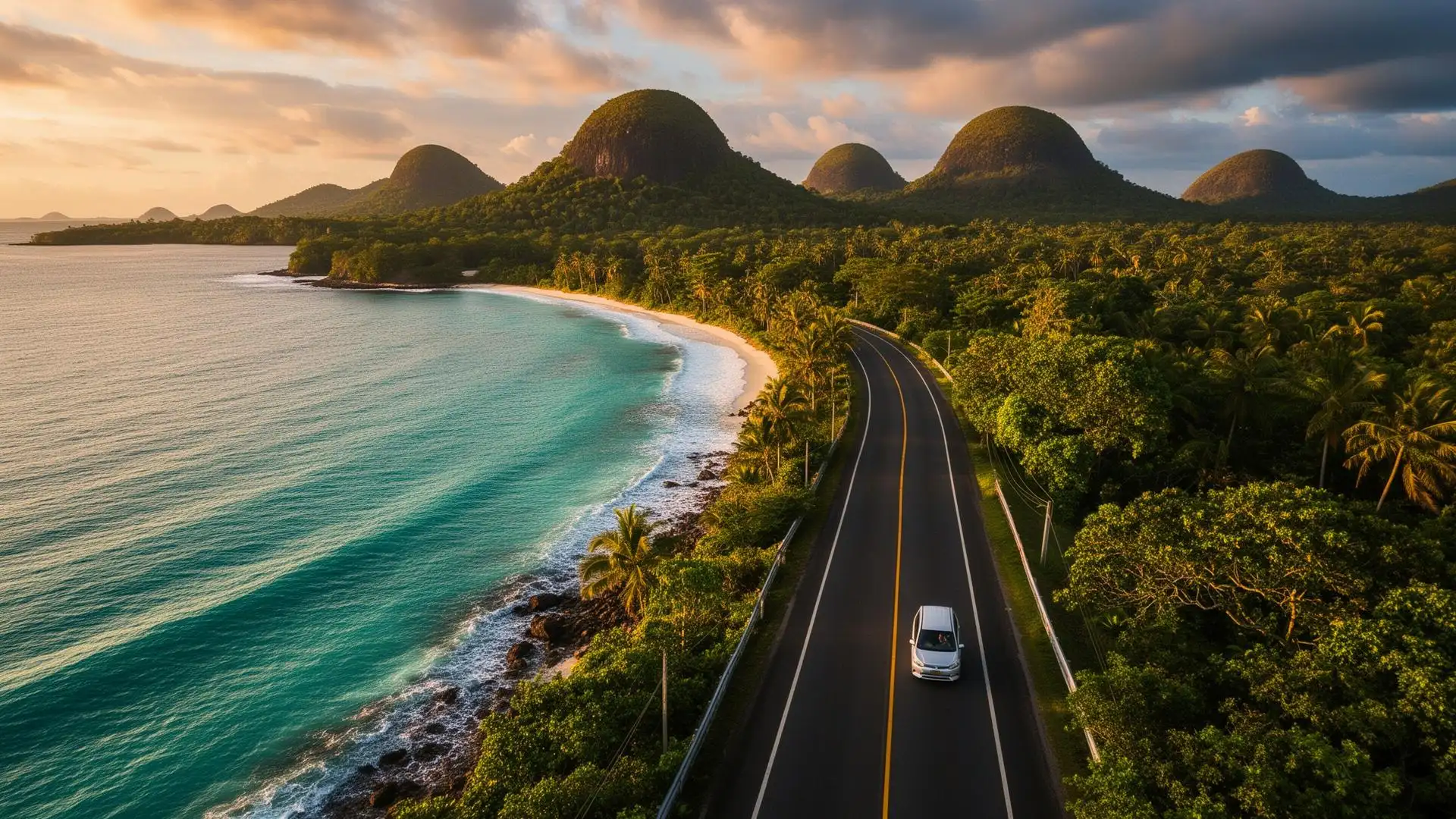 Scenic coastal road in Bohol